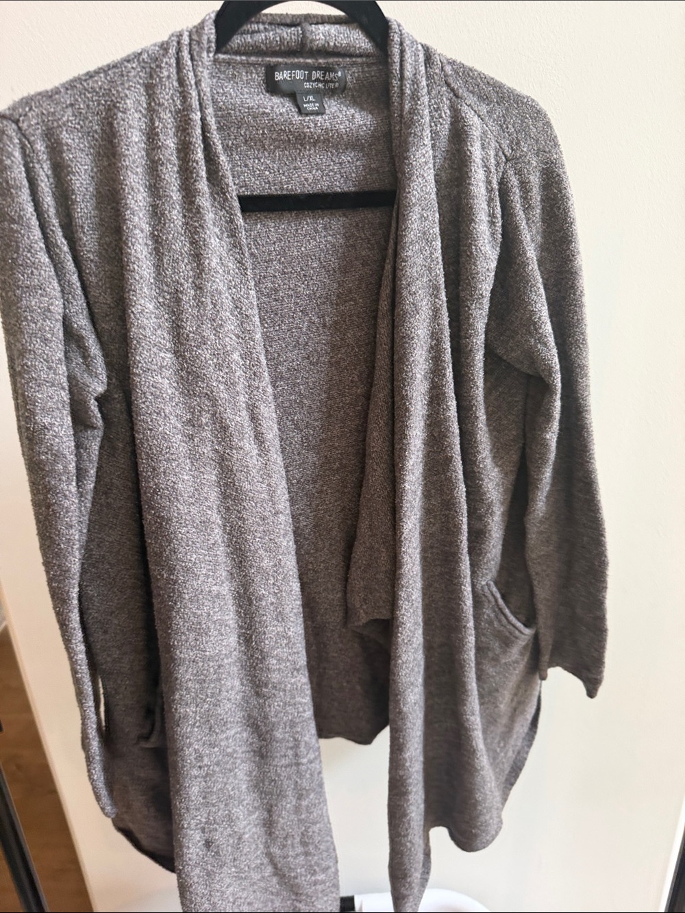 Barefoot Dreams Heather Gray Open-Front Cozy Cardigan